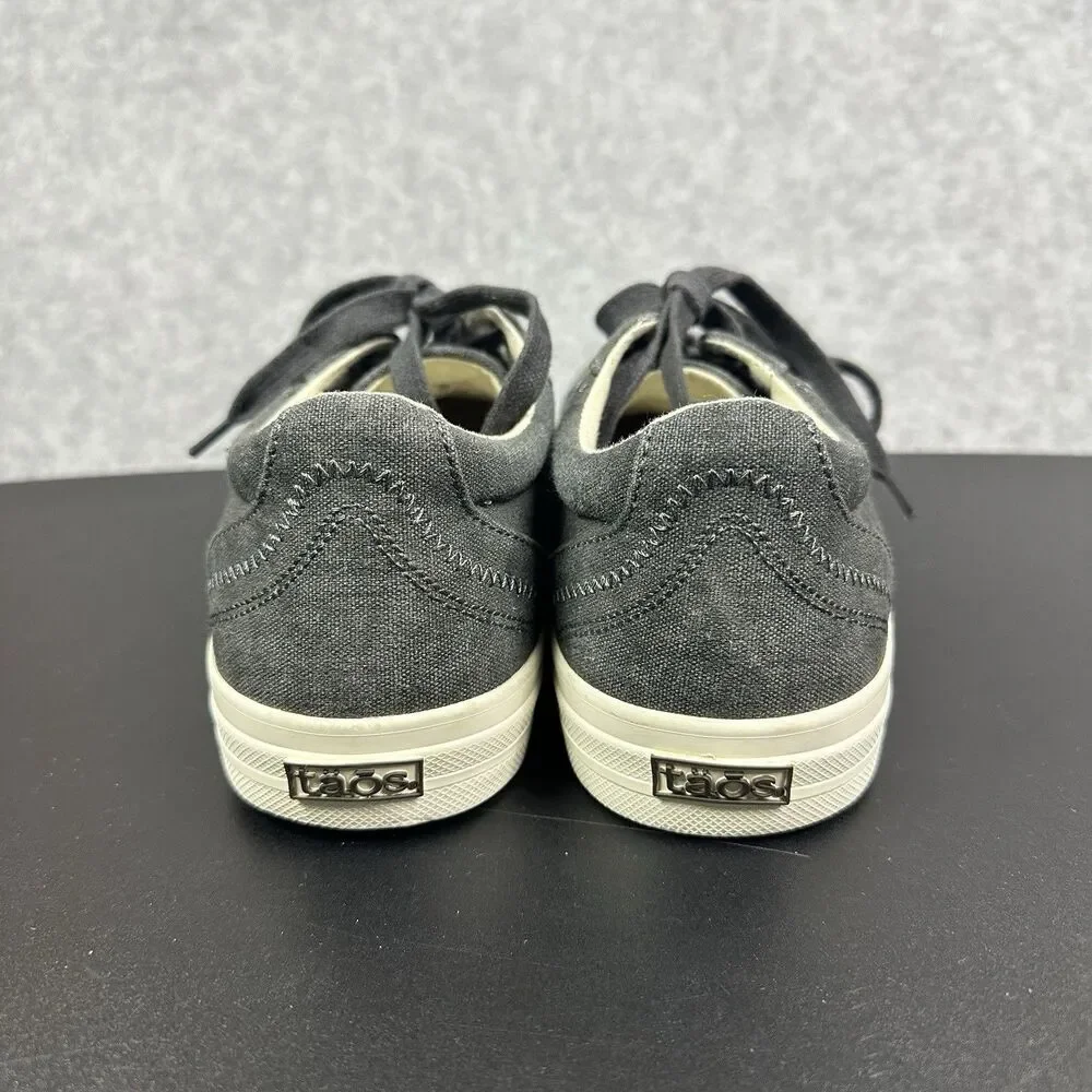 Taos Plim Soul Casual Shoes Womens 9.5 Gray Canvas Comfort Low Lace Up Sneakers